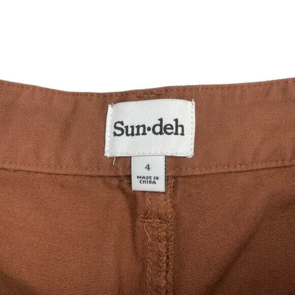 NWT SUNDAY BEST Aritzia Jaden 7" High Waisted Chino Shorts Sz 4 Epicurean Brown - Picture 5 of 9
